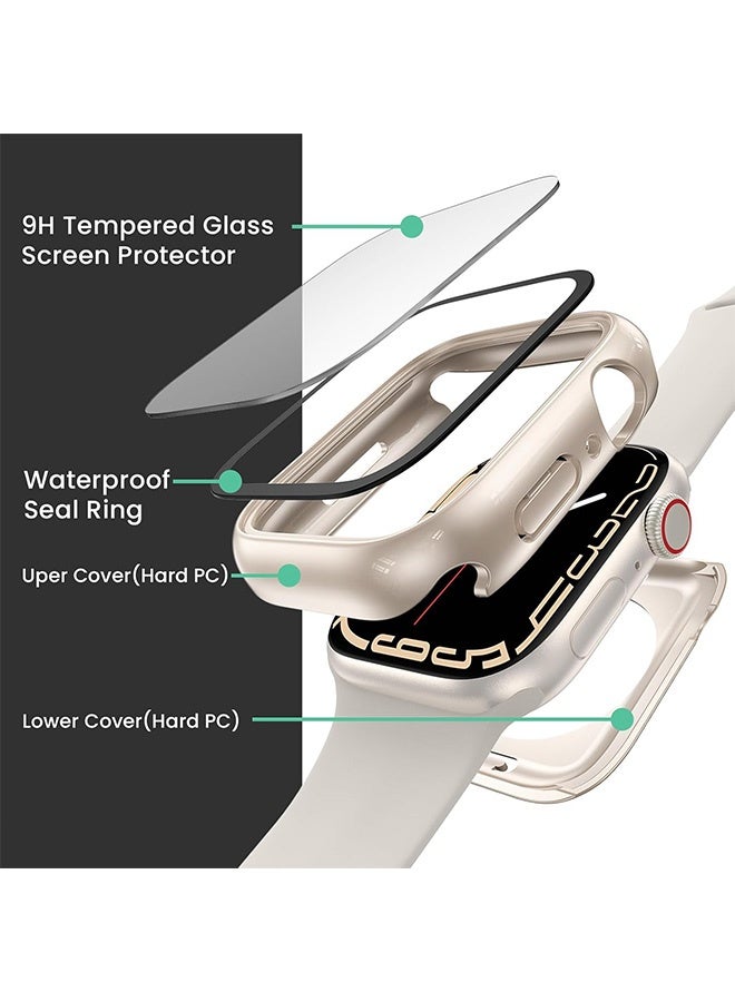 Quantum 3 PCS Watch Screen Protector Case, Hard Watch Bumper Case Protective Cover Frame, Compatible with Apple Watch Series 9/8/7 41mm - Image 2