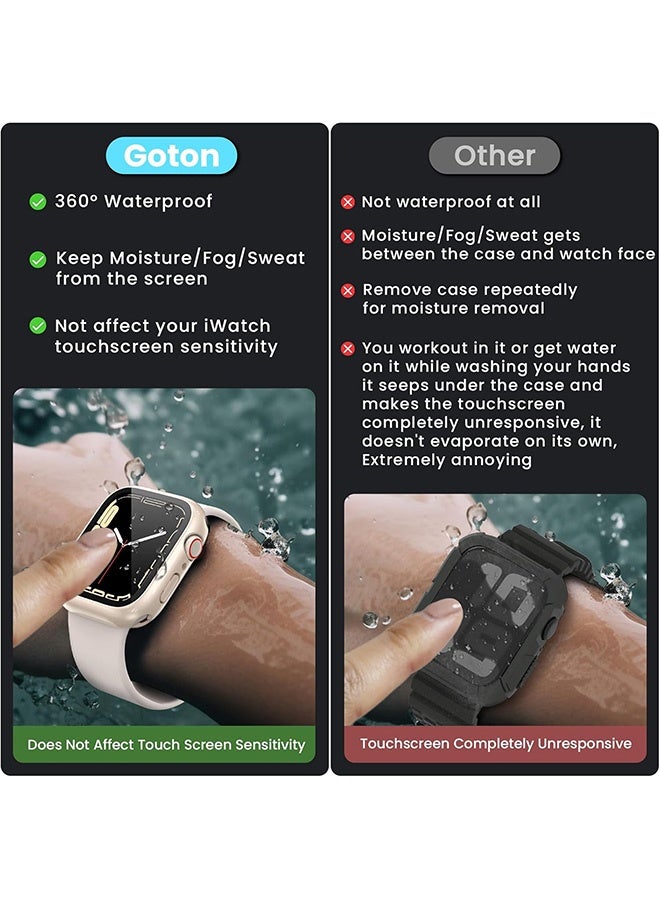 Quantum 3 PCS Watch Screen Protector Case, Hard Watch Bumper Case Protective Cover Frame, Compatible with Apple Watch Series 9/8/7 41mm - Image 4