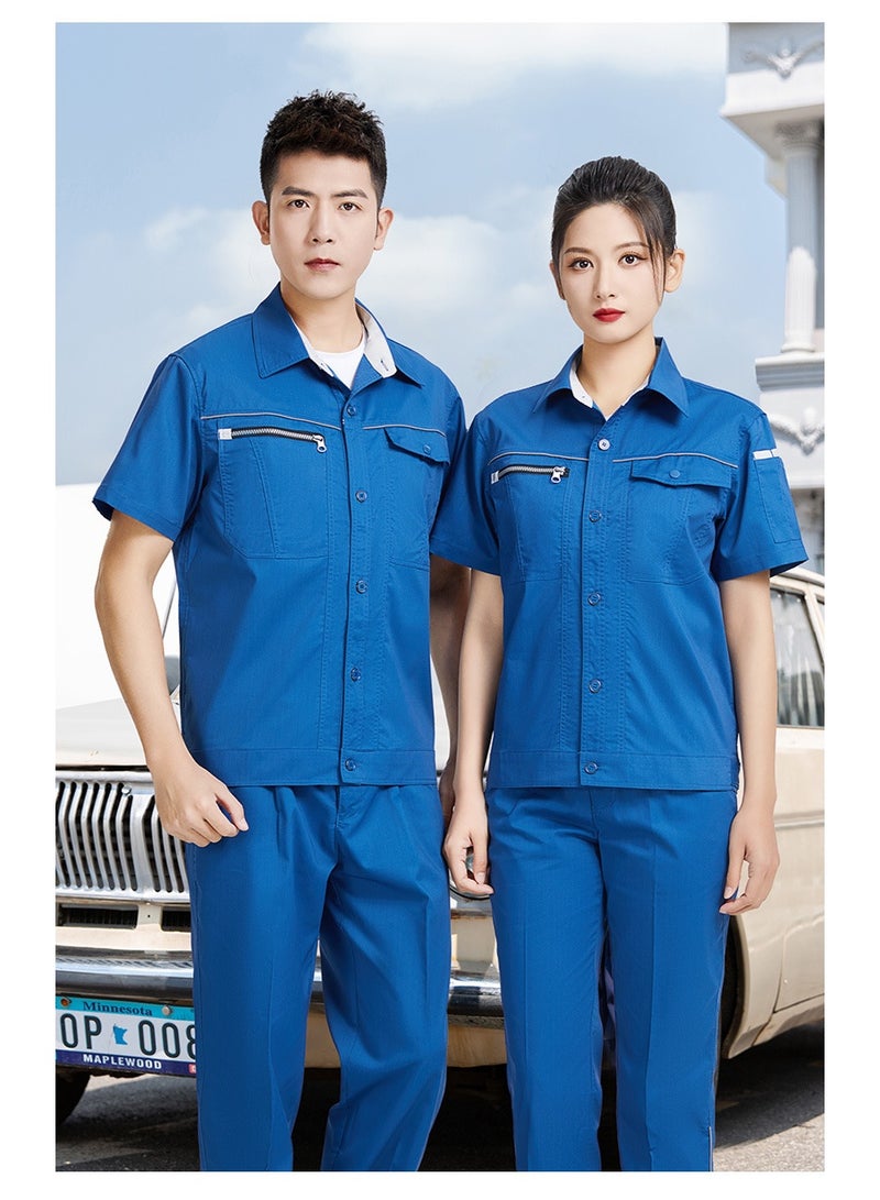 NIBEMINENT Summer Design Work Clothing Bamboo Fiber Elastic Comfortable Factory Workshop Uniforms Worker Coveralls Breathable Work Wear - Image 1