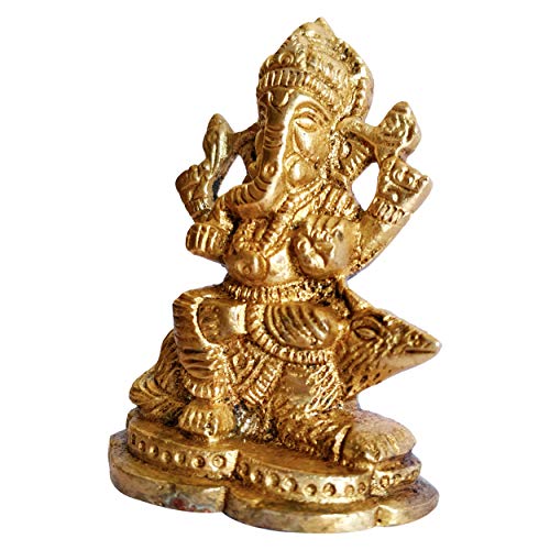 GURU JEE™ Brass Idol for Puja Room Decoration Lord Ganesha Ganpati Ji Murti Religious Gifts - Image 3