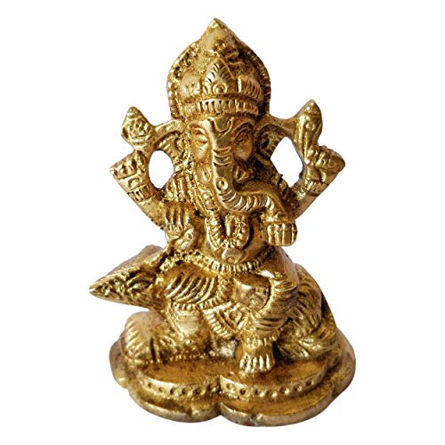 GURU JEE™ Brass Idol for Puja Room Decoration Lord Ganesha Ganpati Ji Murti Religious Gifts - Image 5