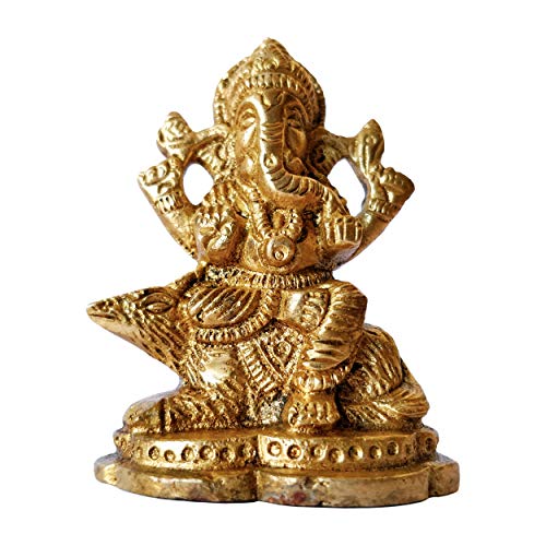 GURU JEE™ Brass Idol for Puja Room Decoration Lord Ganesha Ganpati Ji Murti Religious Gifts - Image 4