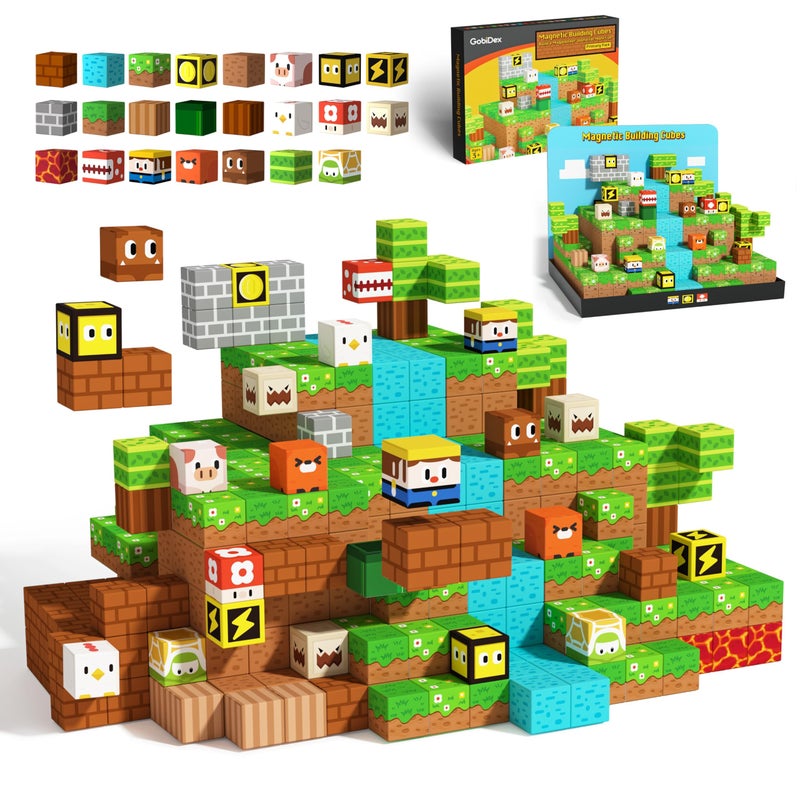 GobiDex Magnetic Blocks Kids Building Toys for Boys Girls 3+, Game-Based Build MagWonder with Magnet Construction Toys, Upgraded STEM Sensory Gift for Birthday (1 inch) - Image 1