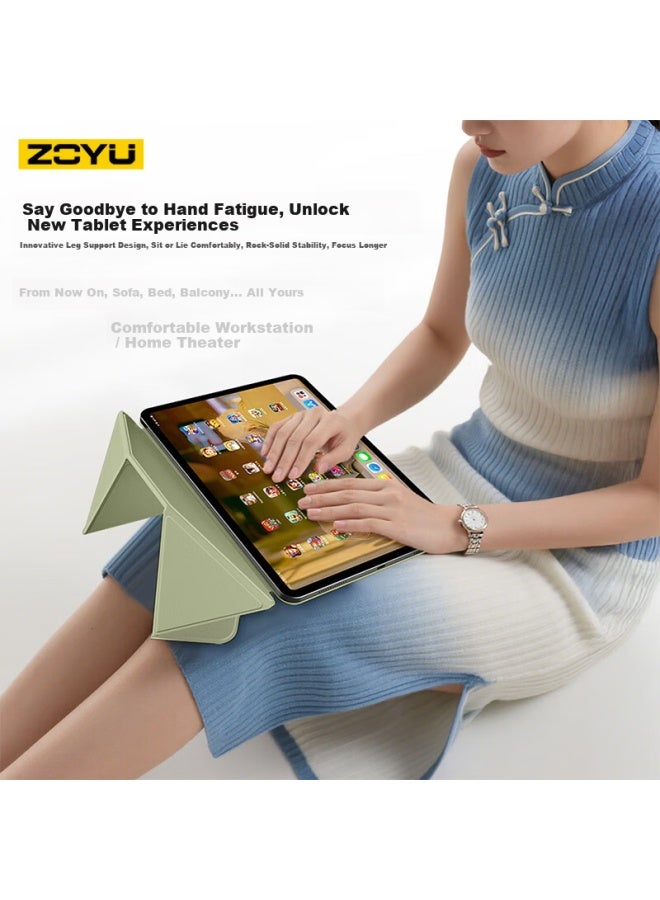 Zoyu زويو ماجنيتيك سليم إليفيتد بروتكتيف كيس فور A16 تشيب آيباد 11-إنش، كومباتبل وذ آيباد 10 آند 11-إنش، سيج جرين - Image 2