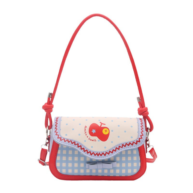 Fresh Plaid Patchwork Shoulder Bag - Image 1