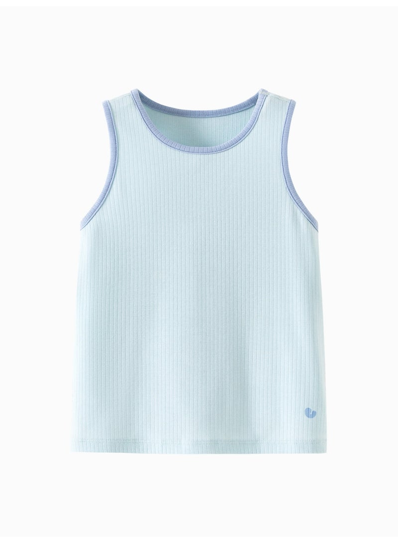 ميني بالا شرشرة لذكور ذات أنابيب ناعمة، طوق رباعي، بلا أكمام، قطعة مريحة وقابلة للتنفس، تفاصيل الحواف المتناقضة، مثالية للارتداء اليومي والطبقات الملبس للذكور - Image 1