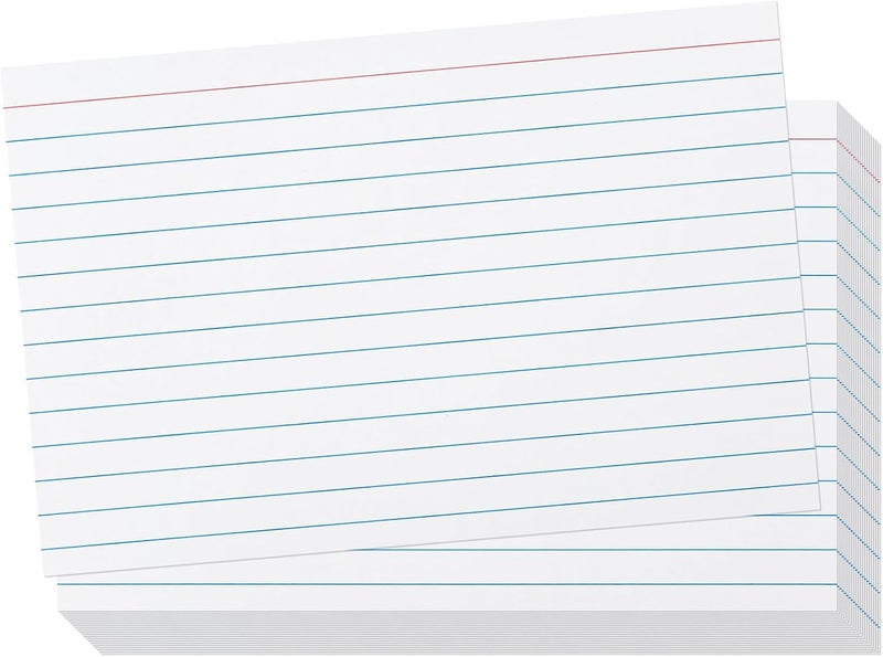 Goefun Heavy Weight Index Cards 4x6 Ruled - 240GSM/90LB 100 Pack White Lined Note Cards 4 x 6 Flashcards for Studying, Note Taking and To Do List - Image 1