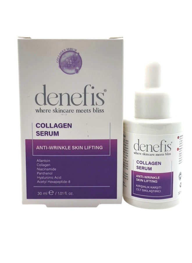 Denefis Collagen, Niacinamide, Peptides, Hyaluronic Acid Anti-Wrinkle Serum, for Dull Skin, Lifting & Firming, Face, 30ml - Image 1