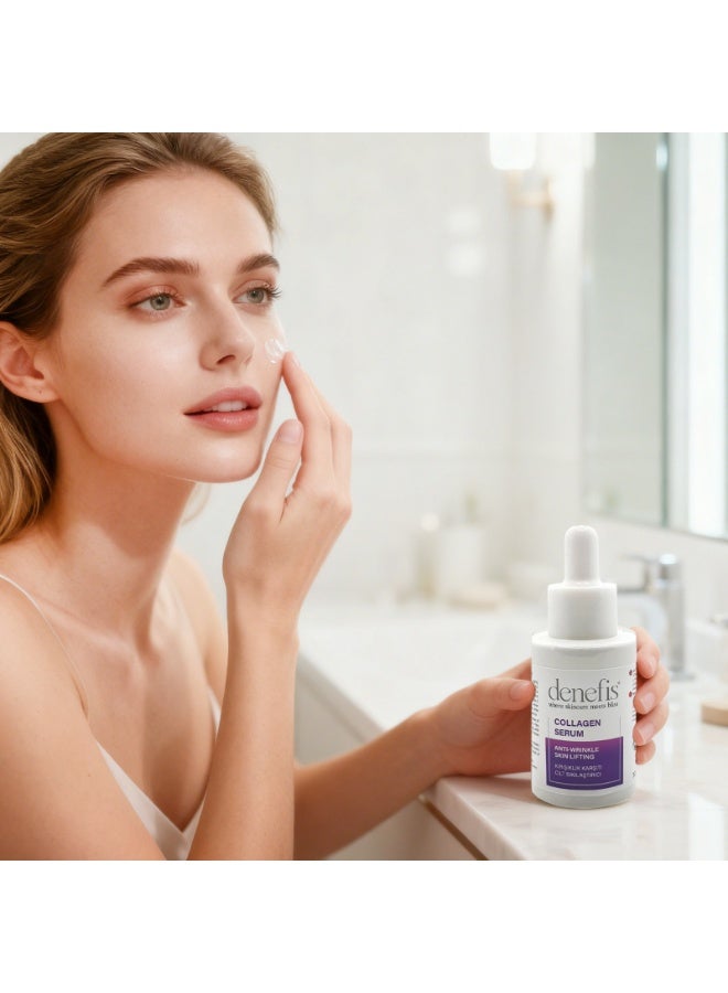 Denefis Collagen, Niacinamide, Peptides, Hyaluronic Acid Anti-Wrinkle Serum, for Dull Skin, Lifting & Firming, Face, 30ml - Image 2