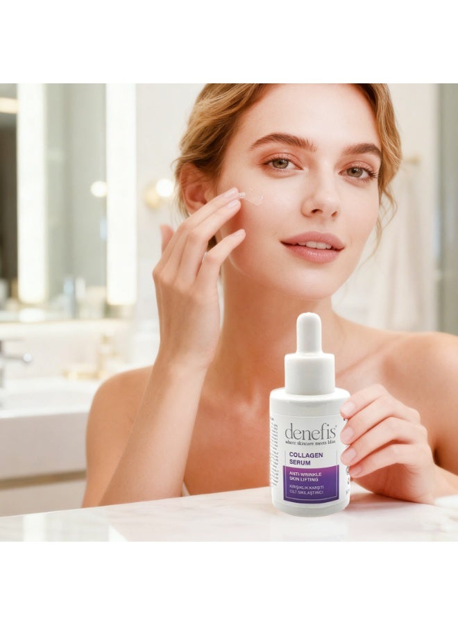 Denefis Collagen, Niacinamide, Peptides, Hyaluronic Acid Anti-Wrinkle Serum, for Dull Skin, Lifting & Firming, Face, 30ml - Image 3