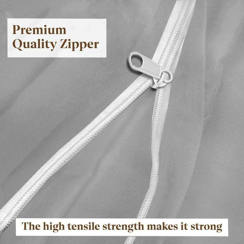 Shreem Linen Zipper Fitted Sheet -16 Inch Extra Deep Pocket, Soft Brushed Microfiber Bottom Sheet, Wrinkle, Shrink & Fade Resistant, Hotel Quality, Light Grey, Queen - Image 3
