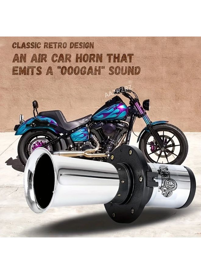 Vintage Black Car Horn Loud Dual Tone 12V Air Horn For Classic Cars Motorcycles - Image 1