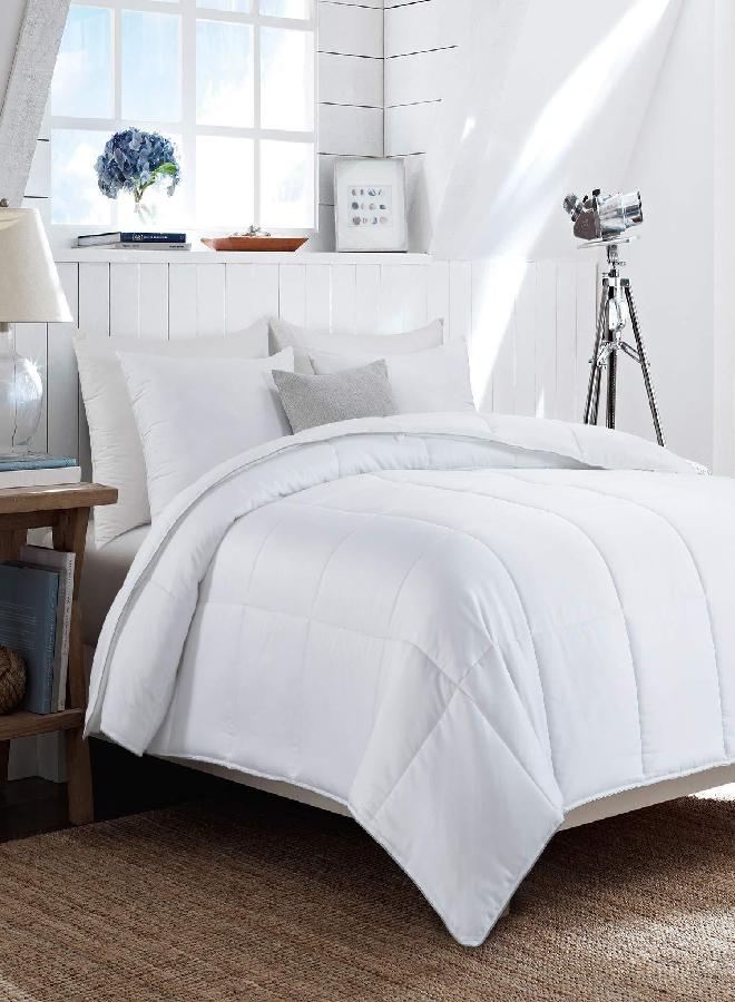 HOMBYS Lightweight Cooling Comforter Cal King Size,100% Rayon Derived from Bamboo Shell Down Alternative Duvet Insert,White Soft Summer Comforter for Hot Sleepers,8 Corner Tabs - Image 2