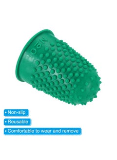 PATIKIL 0.71x1.1 Inch Rubber Finger Tips, 10 Pack Silicone Thumb Fingertip Protector Covers Guard Pads Thimble Grips for Office Counting Sewing, Green Small Size  - Image 4