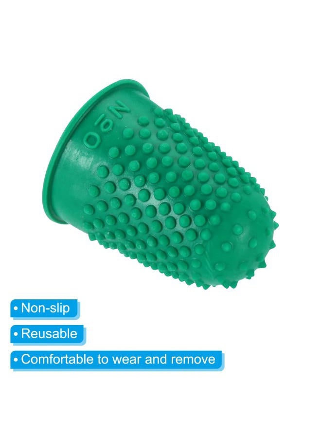 PATIKIL 0.71x1.1 Inch Rubber Finger Tips, 10 Pack Silicone Thumb Fingertip Protector Covers Guard Pads Thimble Grips for Office Counting Sewing, Green Small Size  - Image 4