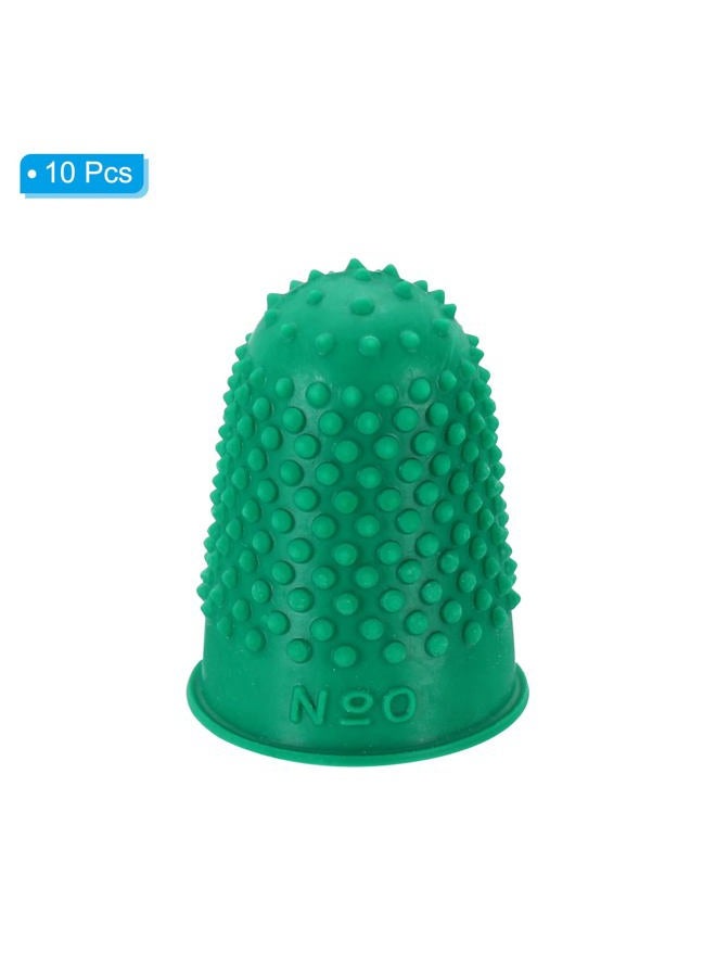 PATIKIL 0.71x1.1 Inch Rubber Finger Tips, 10 Pack Silicone Thumb Fingertip Protector Covers Guard Pads Thimble Grips for Office Counting Sewing, Green Small Size  - Image 3