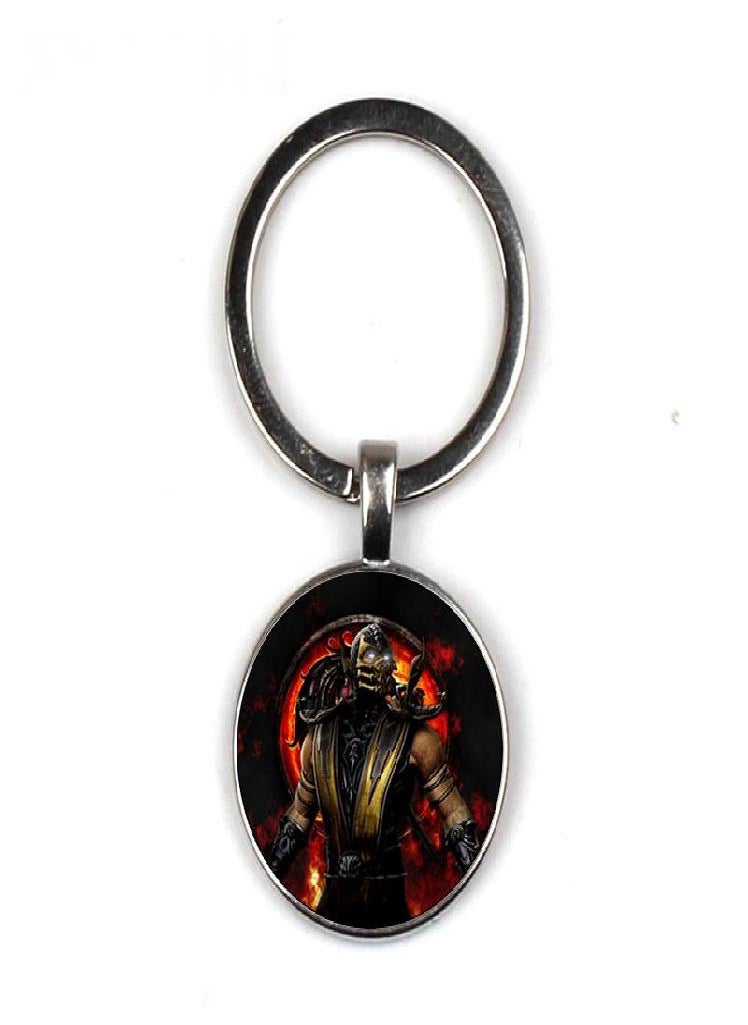 Eckek - Arrival Mortal Kombat Keychain Handmade Glass Dome Scorpion Sub Zero Jewelry Steampunk Keychain - Image 1