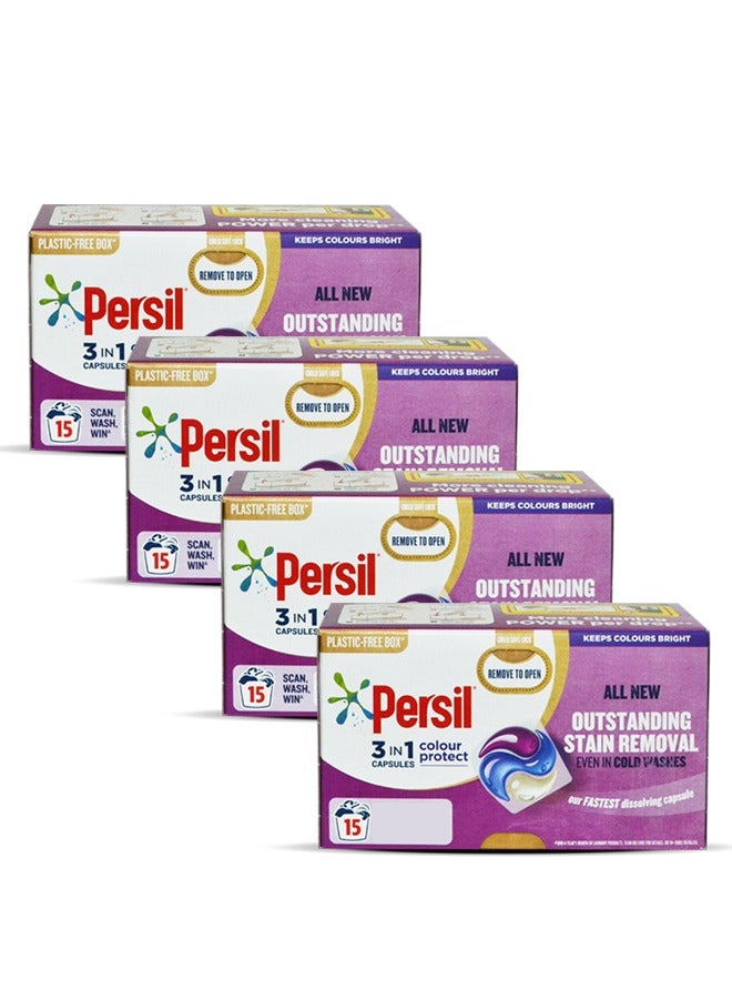 Persil Laundry Detergent Liquid 15 Capsules 4x316g - Image 1