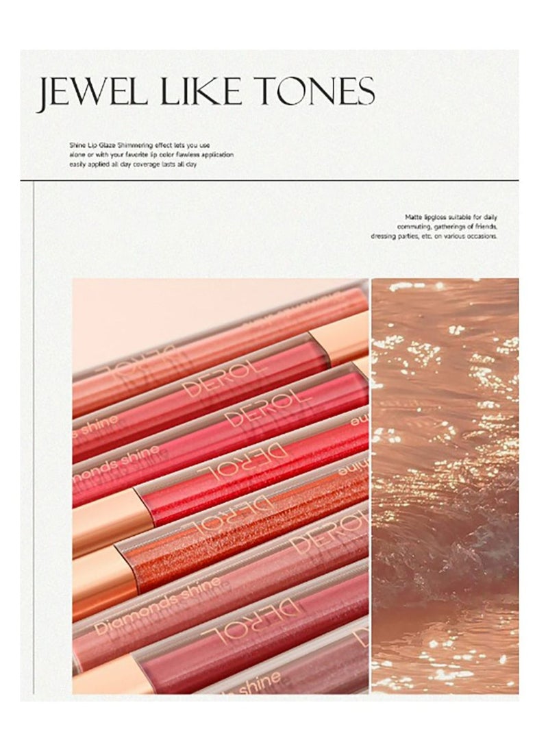DEROL Liquid Lipsticks Diamond High Shine Makeup For Women Velvet Long Lasting Waterproof Highly Pigmented Colour Quick-Drying, Smudge-Proof, Nourishes, Conditions,Ultra Soft Moisturizer  - Image 4