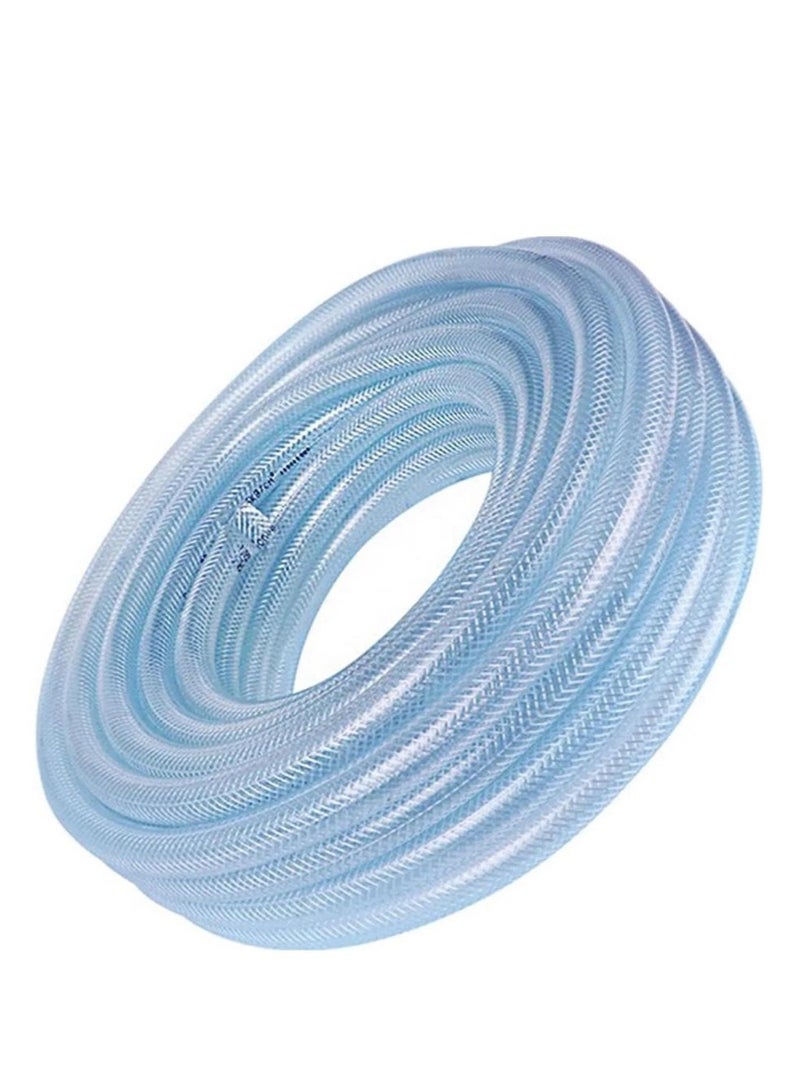 Generic 1/2'' (0.5 INCH) 8MM 20 Yard  Transparent High Presure Heavy Duty Braided Water Pvc Hose Pipe For Garden,Car Wash, Floor Clean,Pet Bath heavy rubber durable and flexible hose  - Image 1