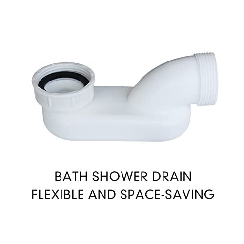 CADOAHJ Bathtub Shower Drain Pipe, Low Profile Flat 1 1/2 P Trap Kit, Flexible Freestanding Tub Drain for Bath - Image 4