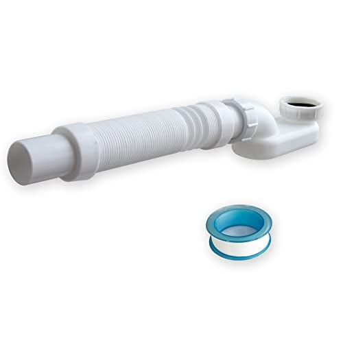 CADOAHJ Bathtub Shower Drain Pipe, Low Profile Flat 1 1/2 P Trap Kit, Flexible Freestanding Tub Drain for Bath - Image 1