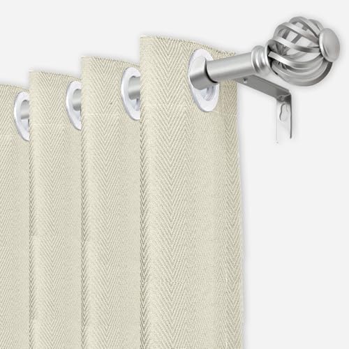 Luvenia Silver Decorative Curtain Rods,Adjustable Curtain Rod For Windows 30 to 72 Inch(2.5-6Ft),Curtain Rod For Bedroom, Living Room,Kitchen,Farmhouse - Image 2