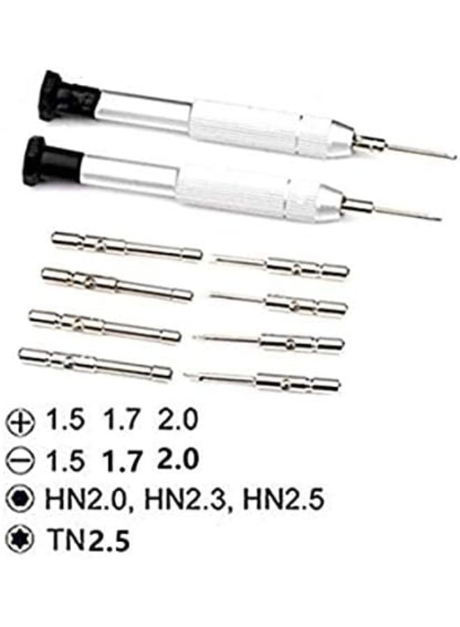 مجموعة أدوات لإصلاح إطارات النظارات الشمسية والنظارات الطبية ونظارات القراءة، مفك دقيق، مفك صواميل (12 قطعة) - Image 4