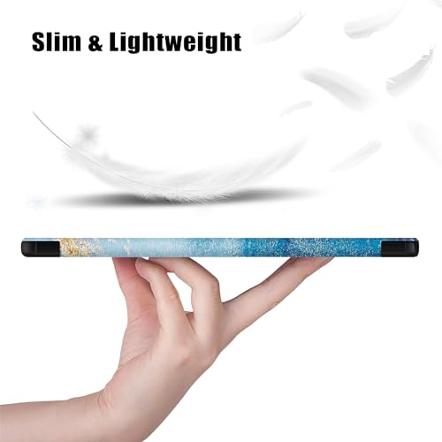 Gylint Folding Folio Stand Case for Samsung Galaxy Tab A9+ 11-Inch 2023 (Model: SM-X210/X216/X218), Ultra-Thin PU Leather Smart Cover, Sea Wave - Image 5