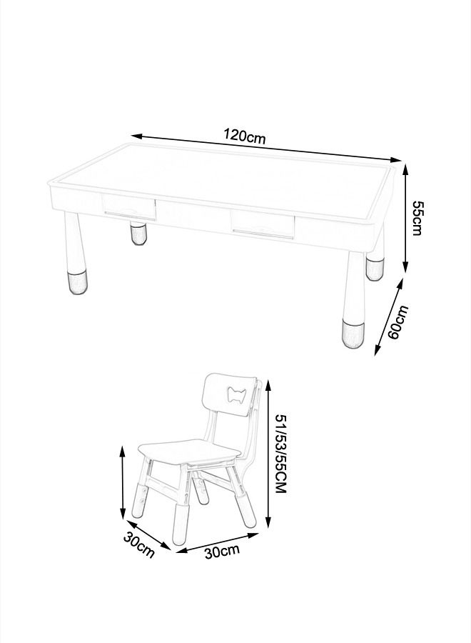 JSAITOYS 3-Piece Educational Building Block Desk And Chair Intellect Learning Toys Table  - Image 2