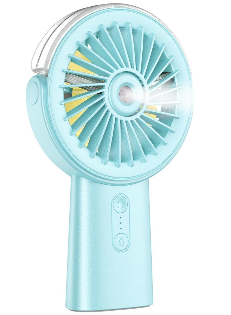 Portable Rechargeable Misting Fan, 2-in-1 Handheld and Desk Fan with 3 Speeds, 4000mAh Battery for Travel, Home, Office and Outdoor Use - Image 1