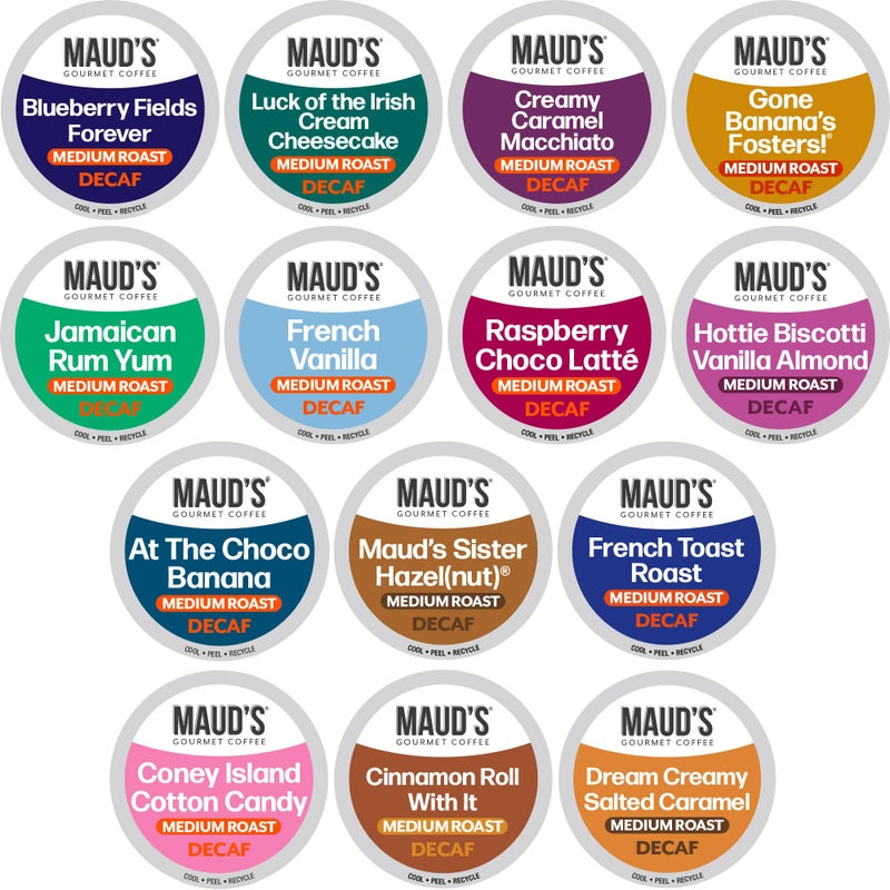 MAUD'S Mauds Flavored Decaf Coffee Pods Variety Pack 80 ct14 Assorted Roasts  Flavors Decaf Medium Roast Coffee in Single Serve Pods  100 Arabica Coffee Compatible with Keurig K Cups Maker - Image 3