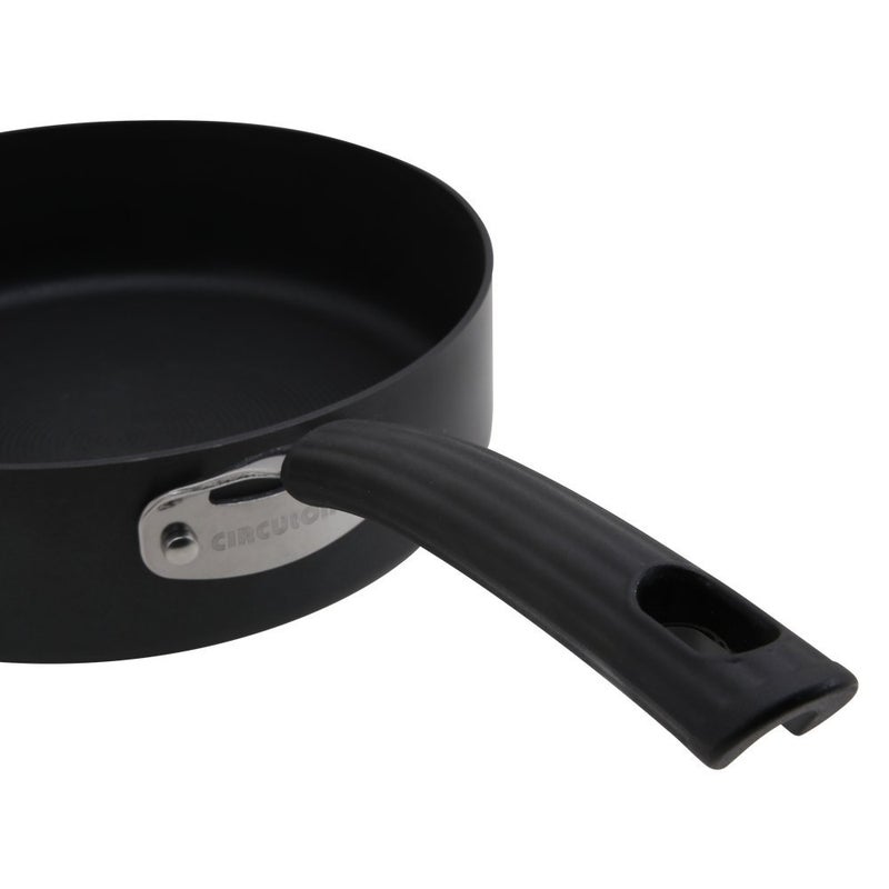 Circulon مقلاة ساوتيه من سيركولون أوريجنز مصنوعة من الألمنيوم المؤكسد الصلب مع غطاء، مقلاة غير لاصقة كبيرة الحجم متوافقة مع الغاز والتحريض 24 سم باللون الأسود - Image 5