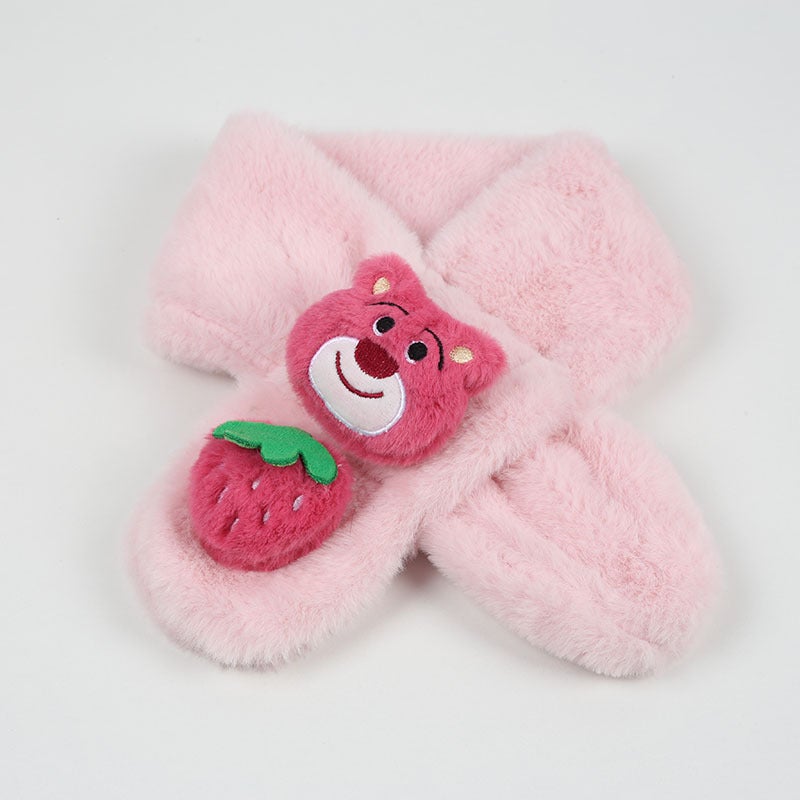 Cute Cartoon Plush Kidsren'S Scarf Warm Cross Neck Scarf For Boys And Girls Thickeneded Cold-Proof Neck Protector - Image 1