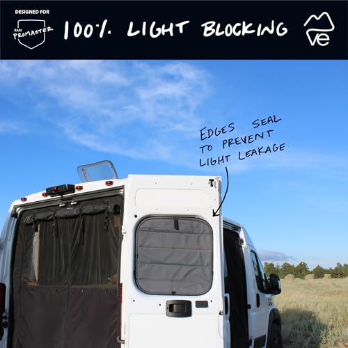 VanEssential Insulated Blackout Rear Door Window Covers Designed for RAM Promaster Bare Metal Window Frame Van Years 2014 to Current Model (Pair)- Charcoal Gray - Image 4