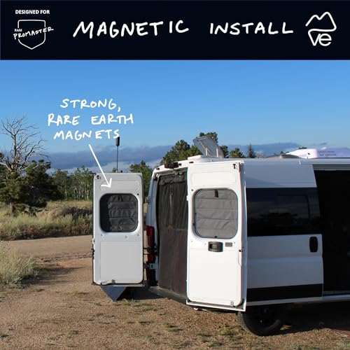 VanEssential Insulated Blackout Rear Door Window Covers Designed for RAM Promaster Bare Metal Window Frame Van Years 2014 to Current Model (Pair)- Charcoal Gray - Image 2