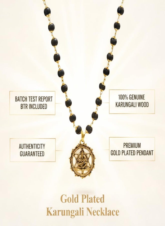 Japam Gold Plated Karungali Mala 54 Beads | Authentic Karungali Beads | Spiritual Protection & Positivity | Handmade Mala for Men & Women | Certification Included (Hanuman Pendant) - Image 4