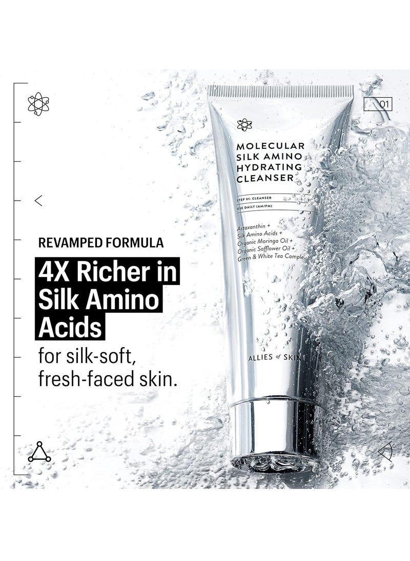 Allies of Skin Molecular Silk Amino Hydrating Cleanser: Hyaluronic Acid, Ceramides, Safflower & Moringa Oils. Nourishes, Conditions & Repairs 100 ml/2.4 oz - pzsku/ZF95A8D0DC5249B1ABDA2Z/45/_/1740145326/9ae2f00a-bf87-459d-b871-3d5d81b9a1cf