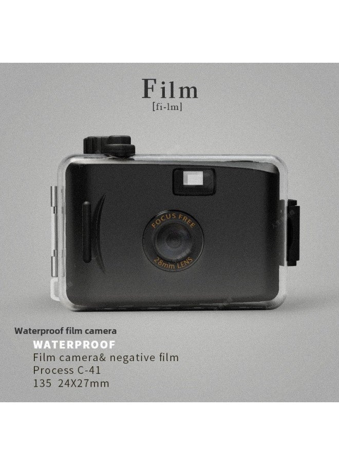 Generic Retro Fool Film Camera Non-Pole Film Machine Fool Machine Campus Camera Student Birthday Gift Female-Body Color:Official Standard Configuration - Black Camera  - Image 1