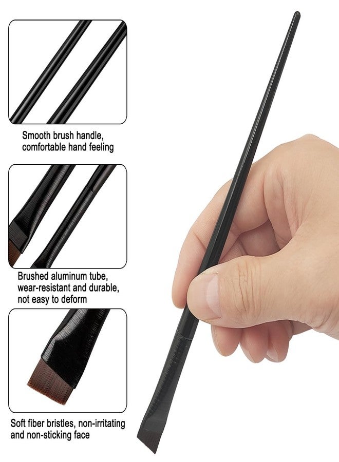 IOUALEY 15 Pcs Eye-liner Brush Set, 3 Styles Fine Angled Eye Liner Brushes, Eyebrow Concealer Brush, Ultra Thin Slanted Flat Angled Precision Eyebrow Makeup Brush for Beauty Cosmetic Tool, Black - Image 3
