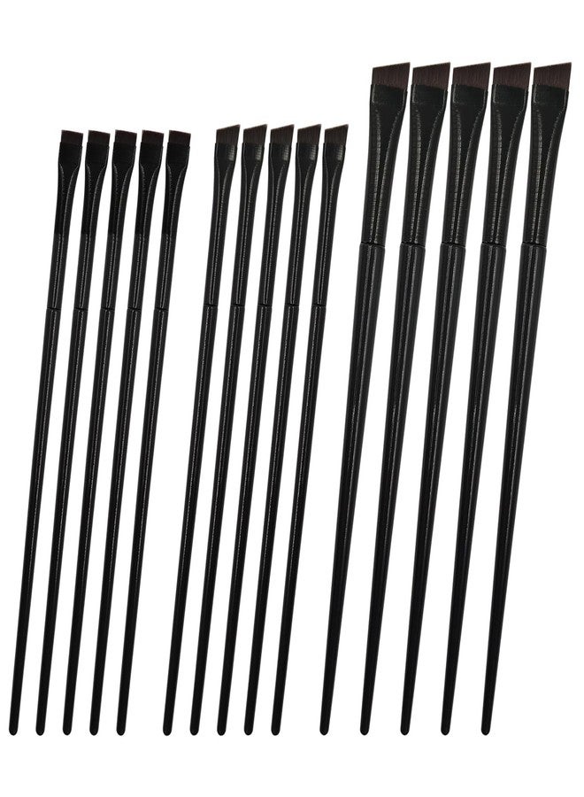 IOUALEY 15 Pcs Eye-liner Brush Set, 3 Styles Fine Angled Eye Liner Brushes, Eyebrow Concealer Brush, Ultra Thin Slanted Flat Angled Precision Eyebrow Makeup Brush for Beauty Cosmetic Tool, Black - Image 1