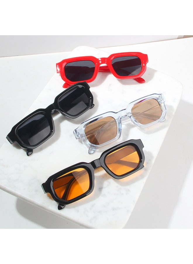 Vintage Men Rectangle Frame Sunglasses Fashion Retro Sun Glasses Luxury Brand Design UV400 Shades Eyewear Women Goggles-Lenses Color:2