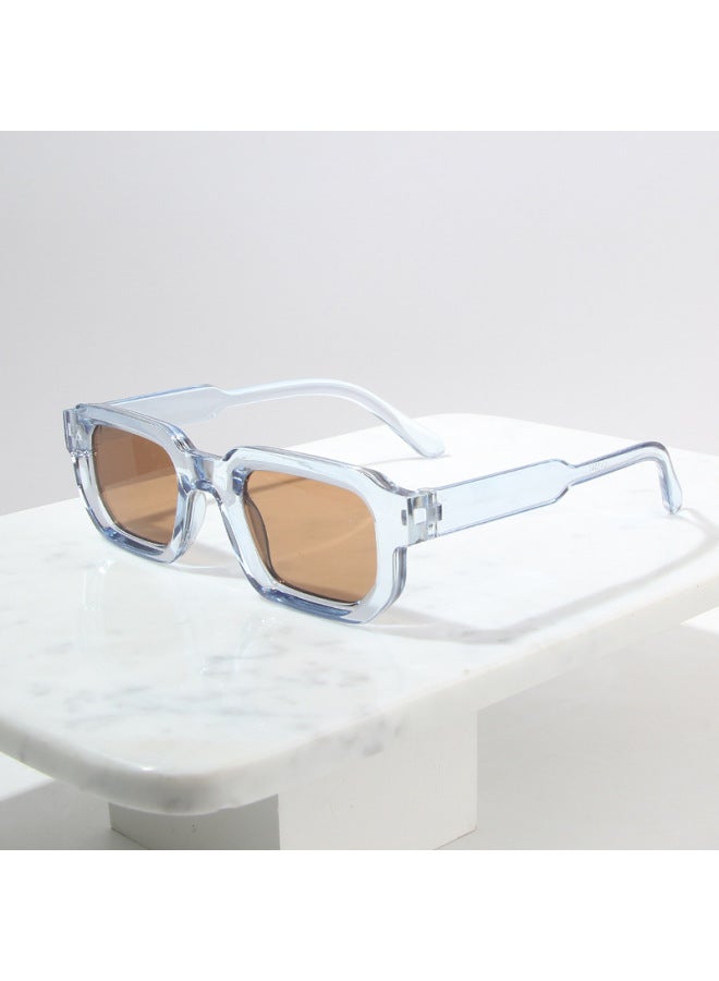 Vintage Men Rectangle Frame Sunglasses Fashion Retro Sun Glasses Luxury Brand Design UV400 Shades Eyewear Women Goggles-Lenses Color:2