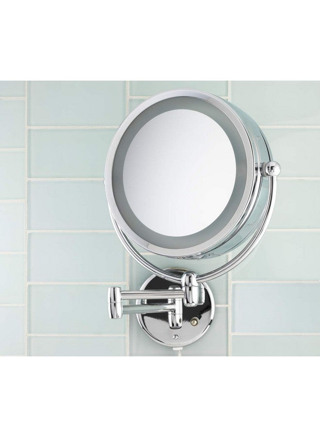 Danielle Revolving Wallmounted Daynight Lighted Mirror 10X Magnification Chrome - Image 3