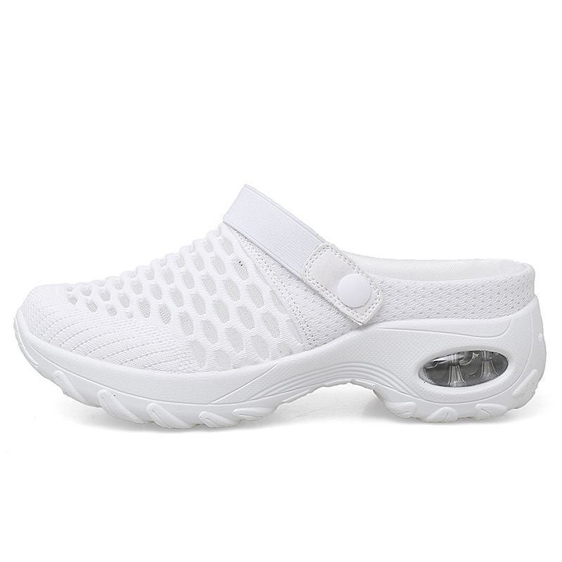 Plus Size Women'S Summer Korean-Style Mesh Mesh Slip-On Slippers Rocking Mother Half Support Sandals Double-Sided Wear - Image 1