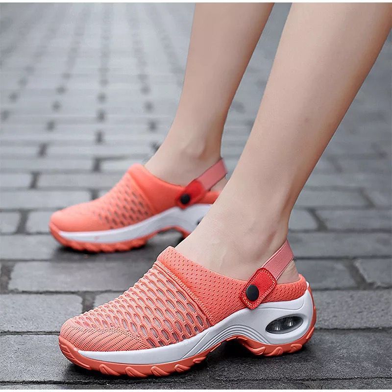 Plus Size Women'S Summer Korean-Style Mesh Mesh Slip-On Slippers Rocking Mother Half Support Sandals Double-Sided Wear - Image 5