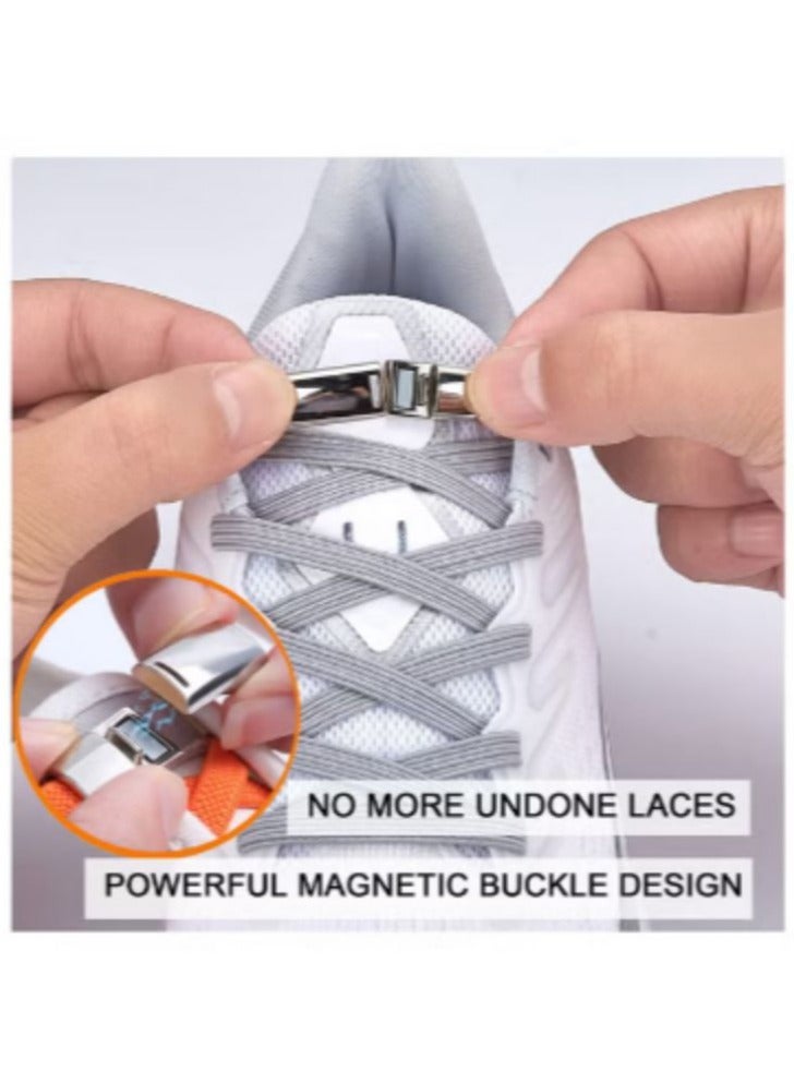 4 Pieces Shoelaces Buckle Lock Metal Quick Easy Shoelace No Tie BuckLe Switch Logo for Kids Adults Shoe Strings - Image 2