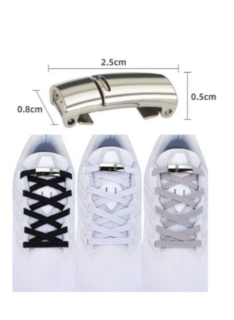 4 Pieces Shoelaces Buckle Lock Metal Quick Easy Shoelace No Tie BuckLe Switch Logo for Kids Adults Shoe Strings - Image 3