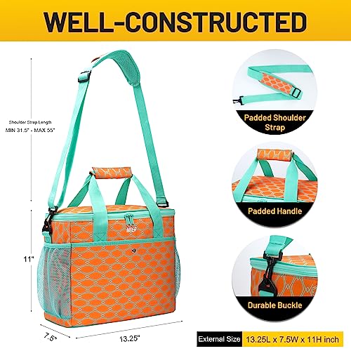 MIER 18L Large Soft Cooler Insulated Picnic Bag for Grocery, Camping, Car, Bright Orange Color - Image 3