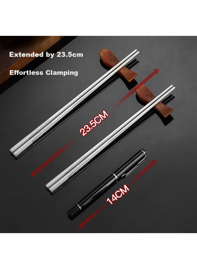 MAX COOK Maxcook 316l Stainless Steel Chopsticks 10 Pairs Set With Divided Meal Square Chopsticks Colorful Chopsticks Household Creative Tableware Set Mck3826 - Image 1